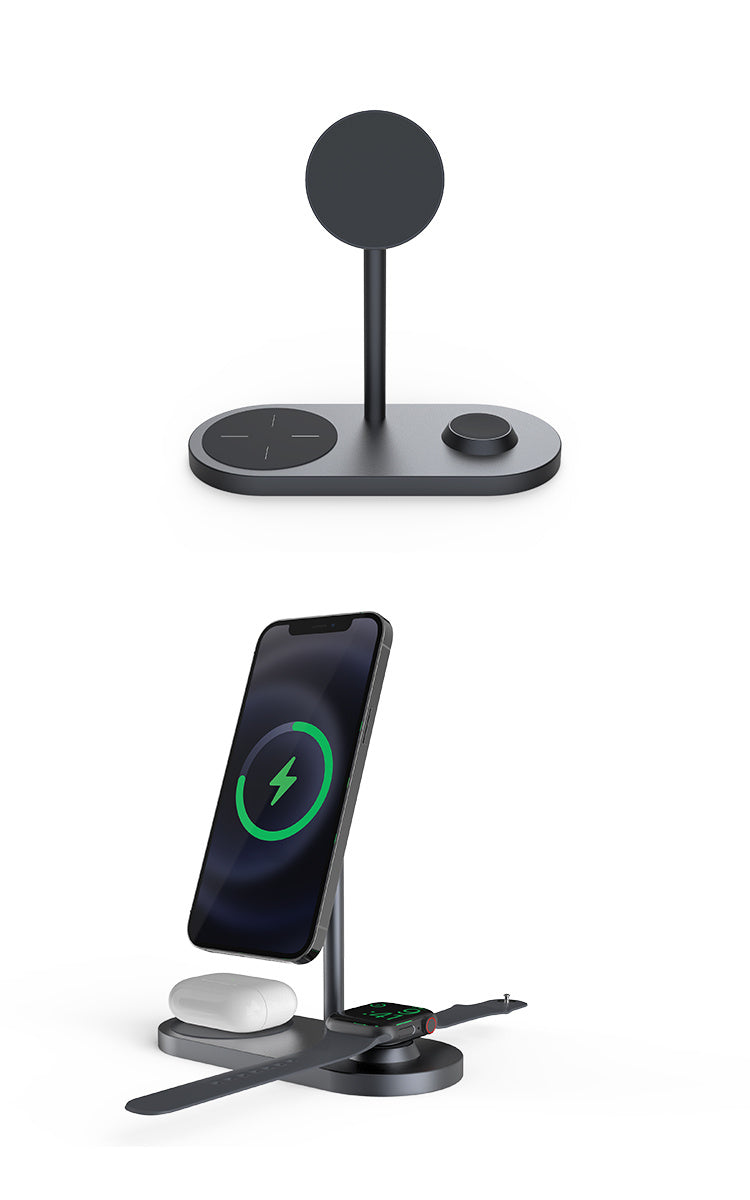 Wireless Charger Magnetic Desktop Stand Three In One