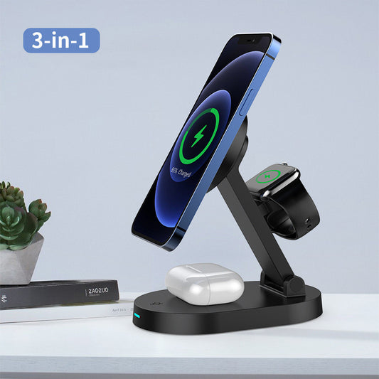 Three-in-one Magnetic Wireless Charger Vertical Stand Foldable